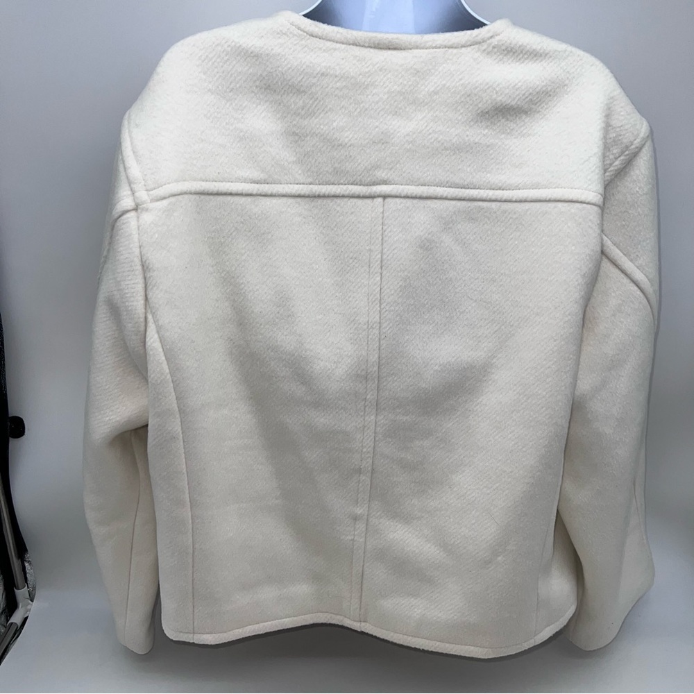 Abercrombie & Fitch Short Wool Blend Jacket w/Detachable Scarf Collar- size L - Picture 4 of 16